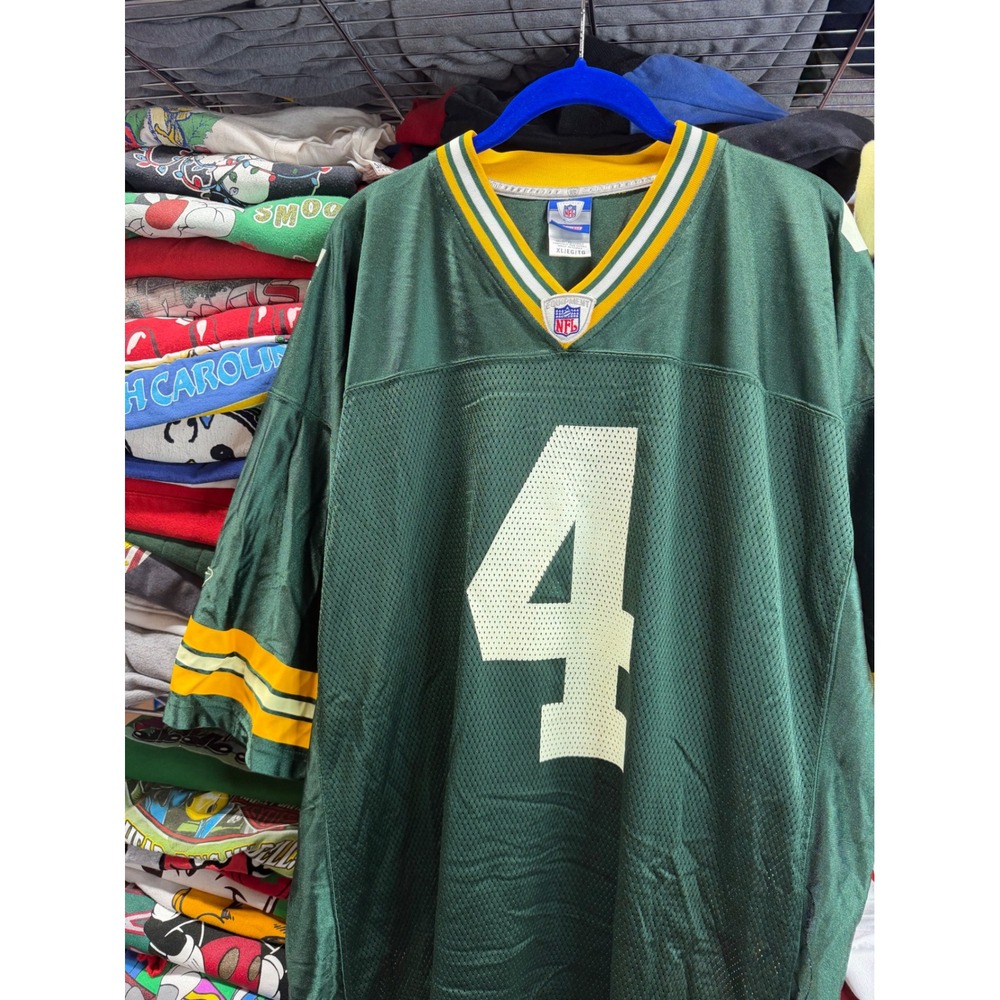 Reebok Green Bay Packers Brett Favre 4 NFL Jersey Mens XL Green Mesh 6595